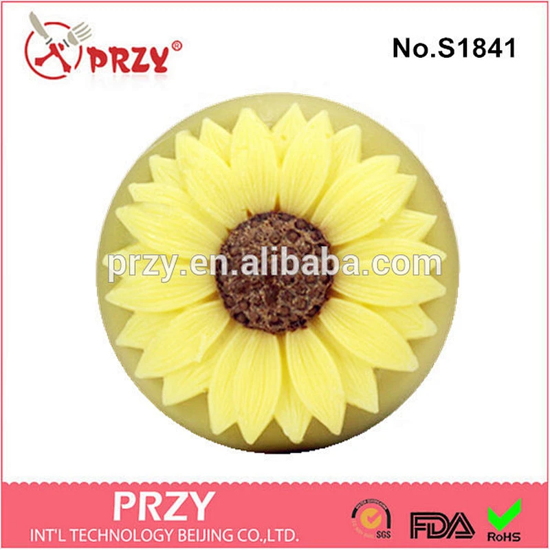 Model S1841 Sunflower shaped silicone custom molds for soap