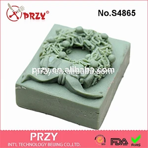 Supply rectangle flower rubber mold food grade silicone soap mold