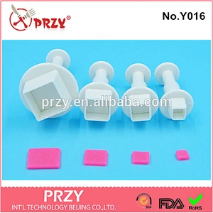 Eco-friendly Y016 food grade square shape plastic cookie cutter