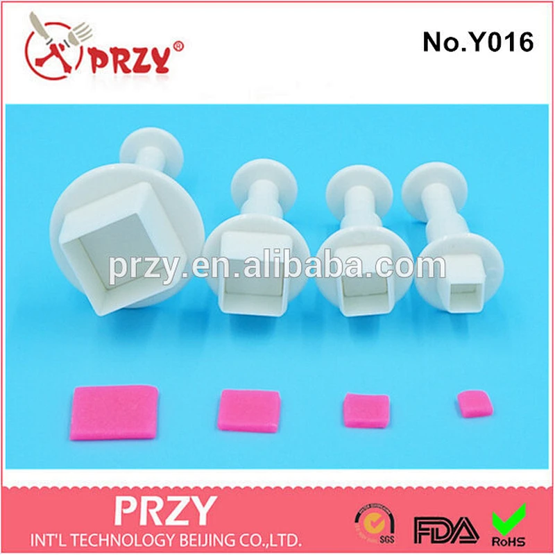 Eco-friendly Y016 food grade square shape plastic cookie cutter