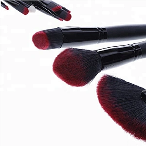 Wholesale Black Wood Handle 23pcs Makeup Brush Set Custom Logo With PU Makeup Bag