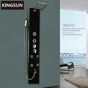 K-6407 Wall Mounted Bathroom Accessories Black Shower Panels India