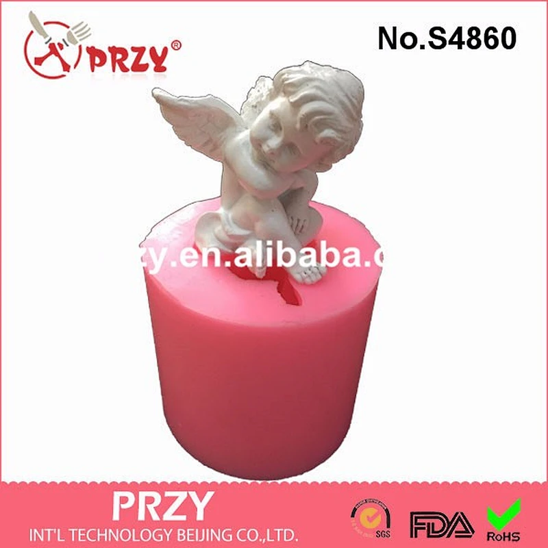 S4860 3d Angel cupid silicone soap molds cupid decorative fondant mold for sell
