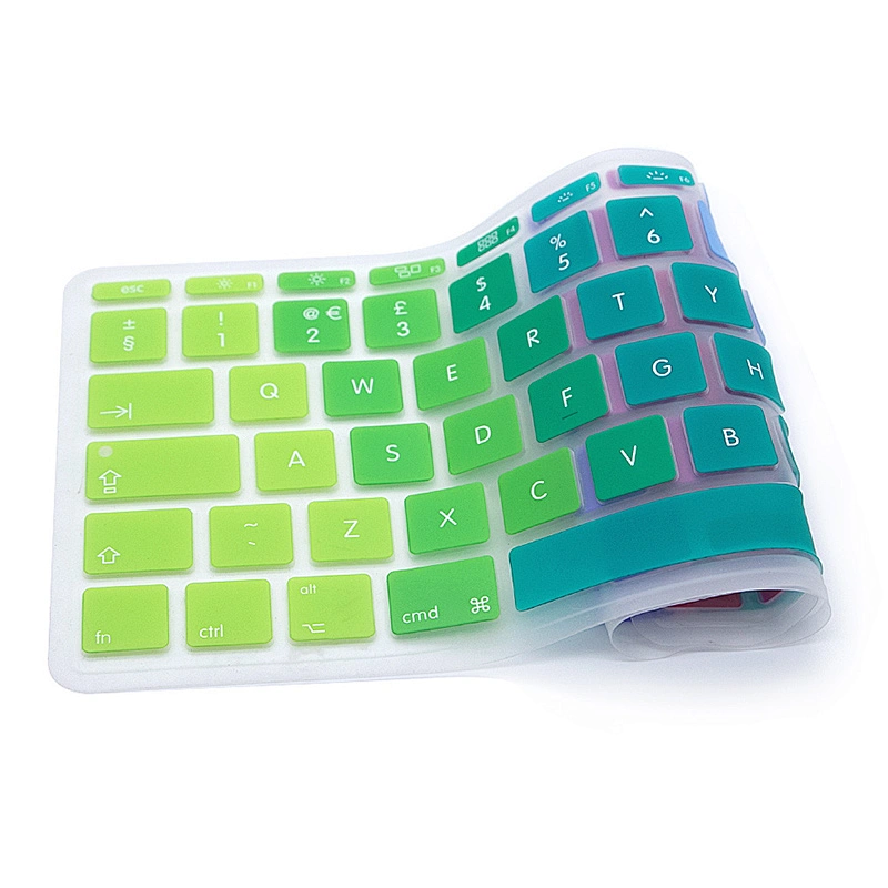 Hot on Amazon Silicone Rainbow English Keyboard Protective Film custom keyboard skin for macbook 11 cover Inch