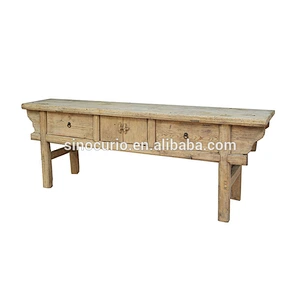 Dongbei furniture antique elm wood hobby lobby console table raw finish recycled furniture