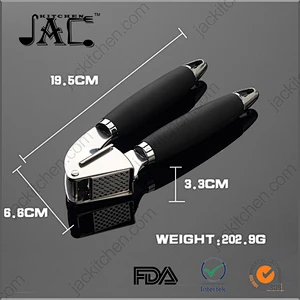 Portable Soft-Handled Stainless Steel Garlic Press