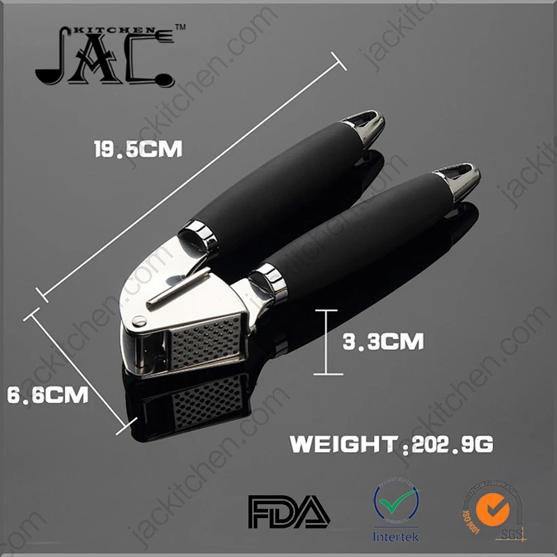 Portable Soft-Handled Stainless Steel Garlic Press
