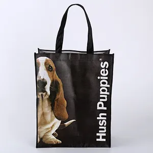 Custom black non-woven bag with handle