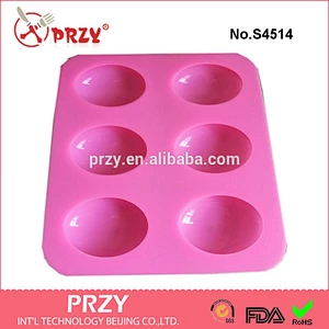 S4514 oval-shaped silicone soap mold handmade soap mold 6 hole silicone mold for soap
