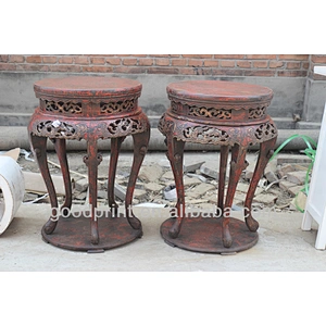 Chinese Antique Vintage Bonsai Handcrafted Round Flower Stand