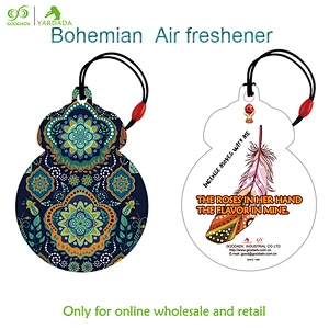 Ink green Bohemia style car refreshing fragrance paper Ocean Rose different fragrance eco-friendly color paper in stock