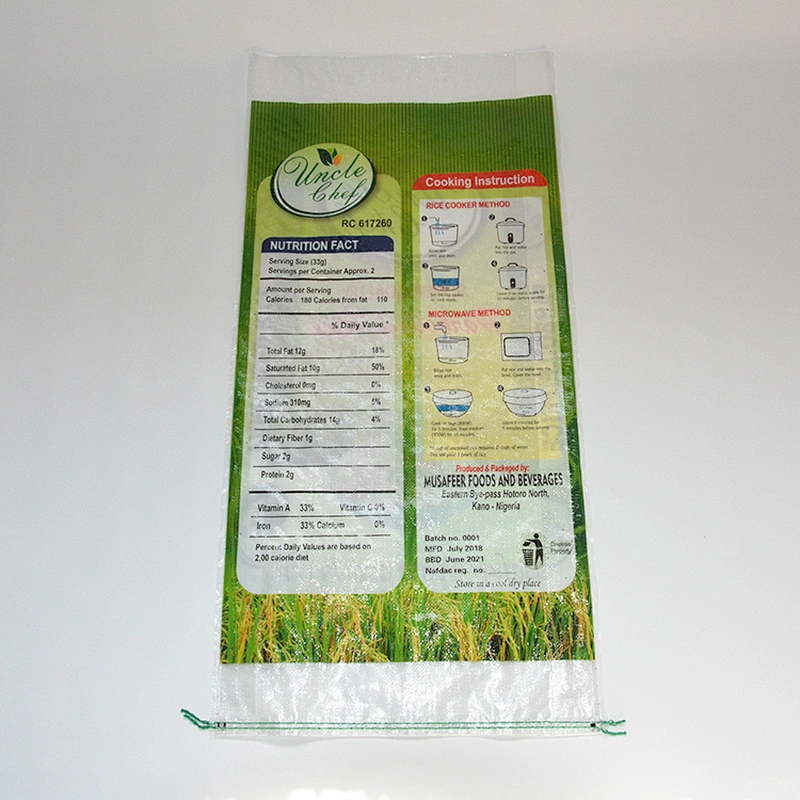 10kg 25kg 50kg pp plastic color printing woven bag for rice fertilizer packaging