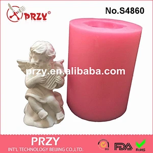 S4860 3d Angel cupid silicone soap molds cupid decorative fondant mold for sell