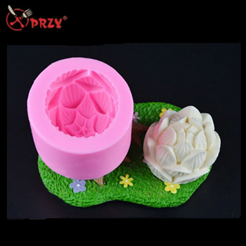 2018 white Lotus flower molds Soap Candle mould silicone cake decorations mold aroma stone molds