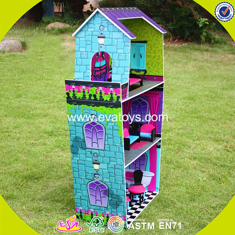 Best design big size wooden doll house for children W06A140