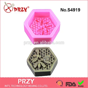 S4919 honeycomb 3d handmade soap mold bee soap molds silicone molds