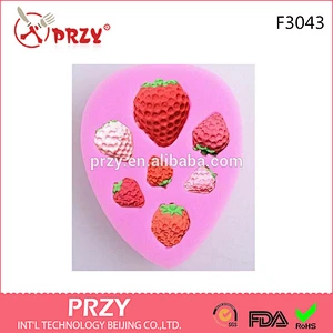 F3043 PRZY High quality silicone baking mould fondant cake Strawberry food grade silicone mold