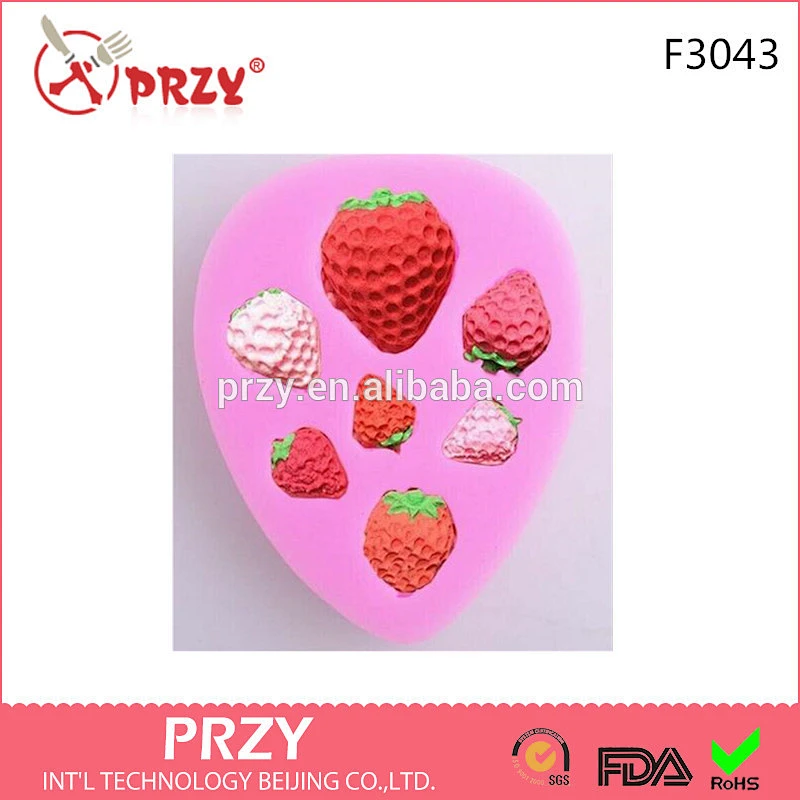 F3043 PRZY High quality silicone baking mould fondant cake Strawberry food grade silicone mold