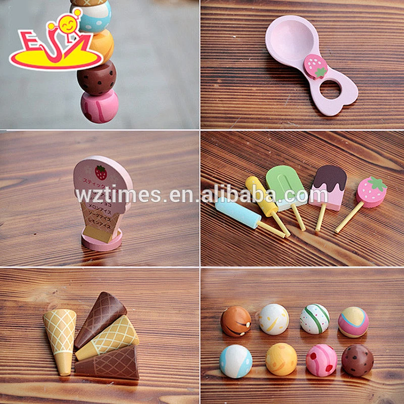 wholesale children wooden ice cream toy DIY baby wooden ice cream toy popular kids wooden ice cream toy W10A038