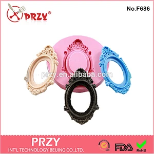 F686 DIY Cake Tool Decoration Silicone oval frame Fondant Mold