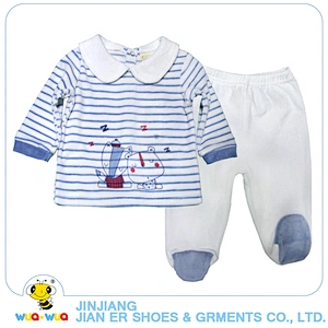 Winter cotton 0-24M baby boys lapel shirt and pants clothing set