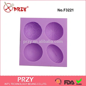 F3221 Football Basketball perspective Fondant cake silicone mold silicone fondant mold