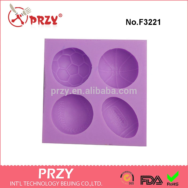 F3221 Football Basketball perspective Fondant cake silicone mold silicone fondant mold