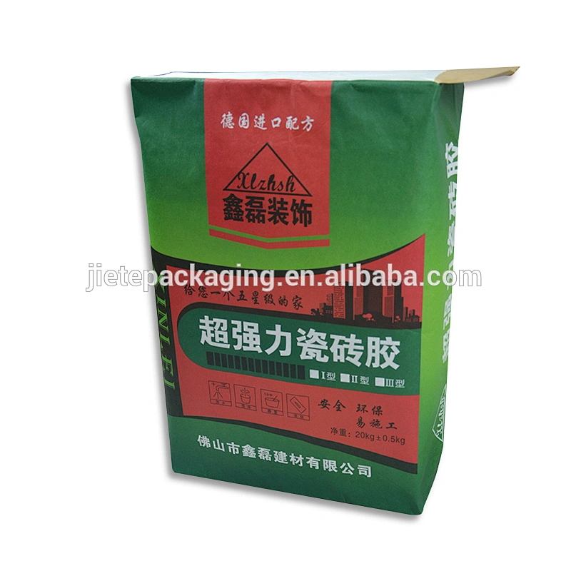 Multilayer kraft paper cement bag 25kg for wall putty powder,dry mortar and gypsum