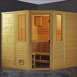 Hot selling 4 people big red cedar wooden dry sauna room infared sauna room
