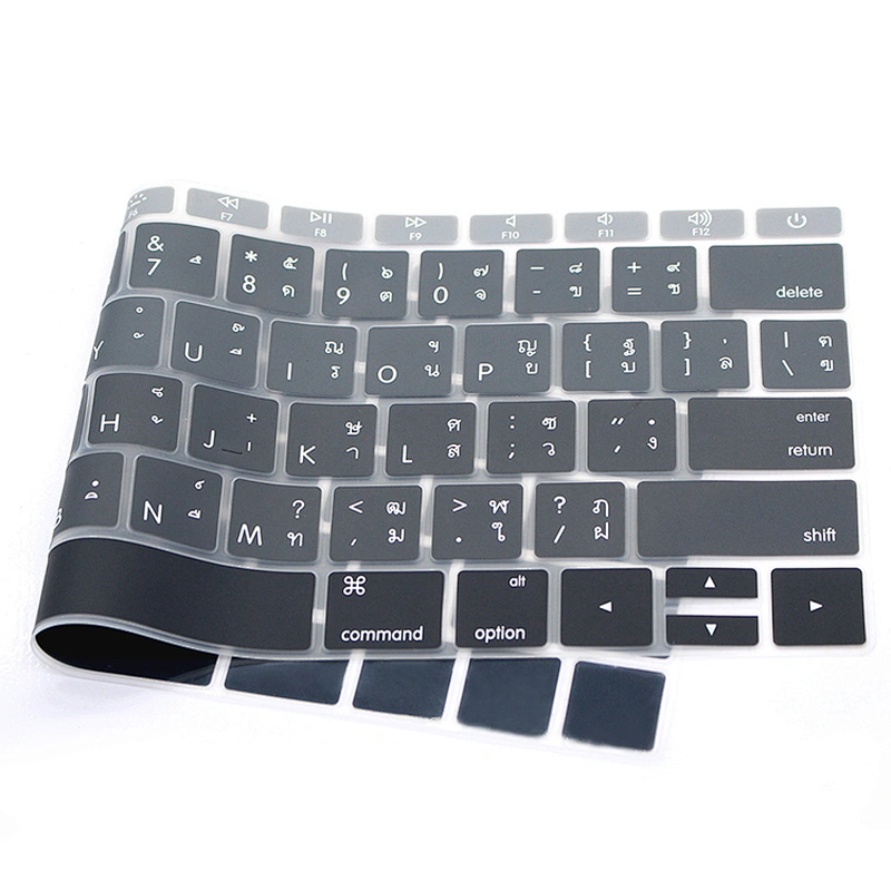 Colorful custom silicone keypad cover for macbook thai keyboard skins for macbook 12 A1543 keyboard protector