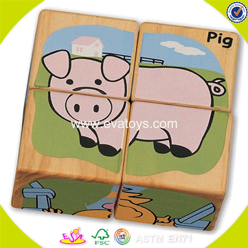 wholesale top quality kids wooden cube puzzle hottest children wooden cube puzzle W14F041