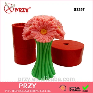 S3297 Gerberas bouquet silicone molds for soap 2 molds set gerberas flower shape candles making soap mould