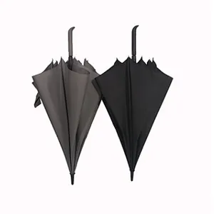 Portable black color automatic open and close straight bone Business Umbrellas for travel outside car