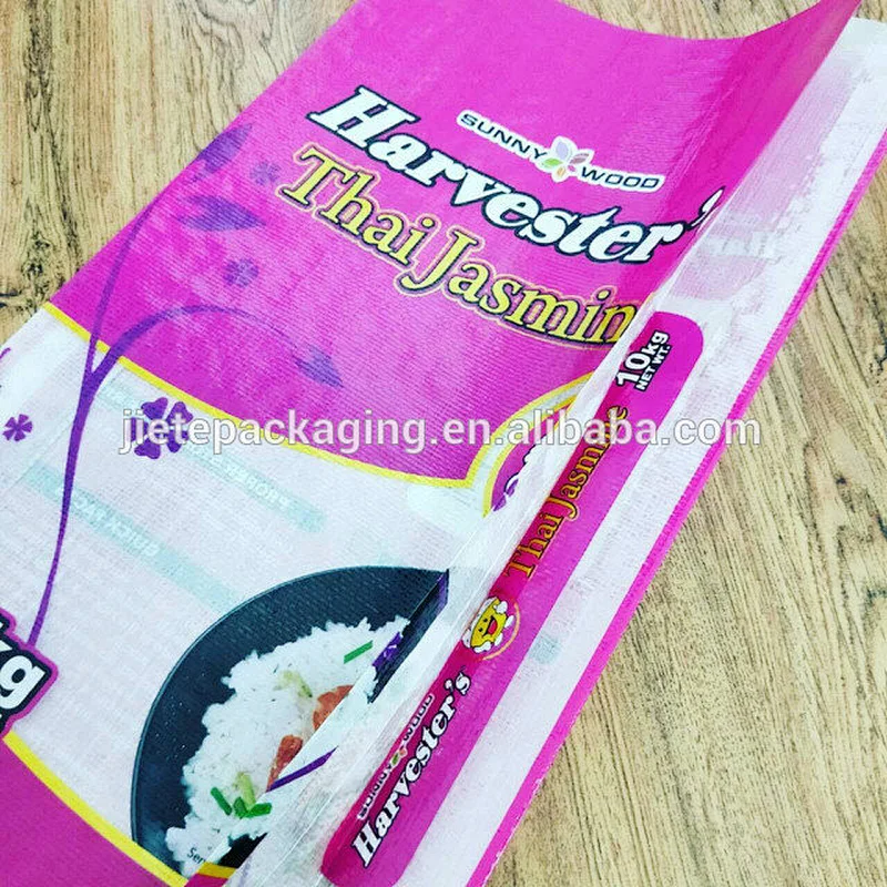 High quality design printing 10kg bopp laminated pp woven basmati rice bag sack