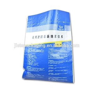 Industrial and building use double side blue printing pp woven putty powder bag