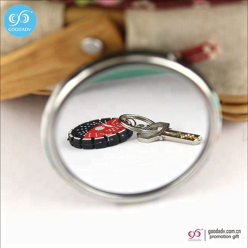 Personalized single side hand mirror promotion custom round tin mirror