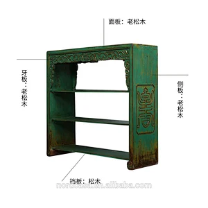 chinese antique reproduction furniture painted shelf cabinet