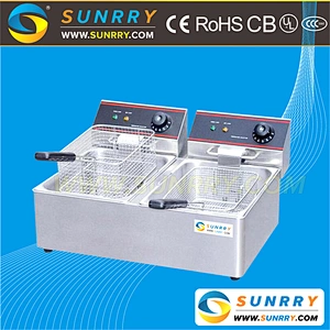 Countertop Potato Chips Fryer Machine Double Basket with CE Industrial Electric Fryer (SY-TF11B SUNRRY)