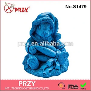 Sitting rabbit holding a radish 3D silicone molds for soap making