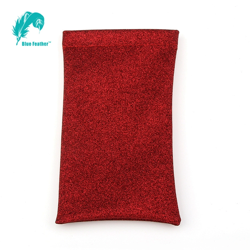 Factory fashion shiny soft glasses bag eyeglasses pouch