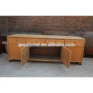 Chinese antique Rustic solid wood furniture reclaime wood TV stand cabinet