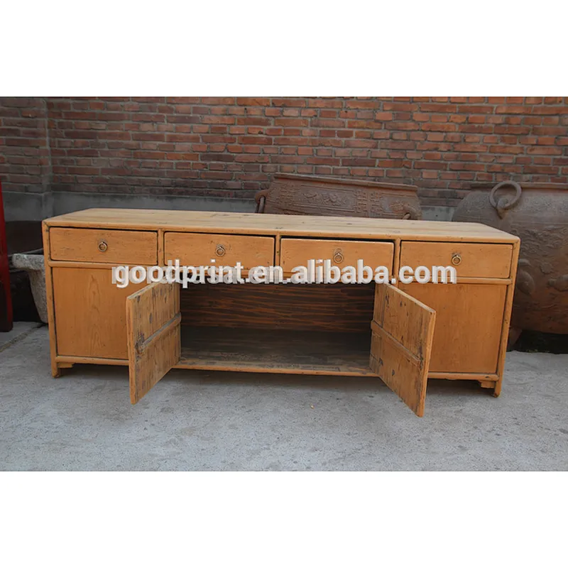 Chinese antique Rustic solid wood furniture reclaime wood TV stand cabinet