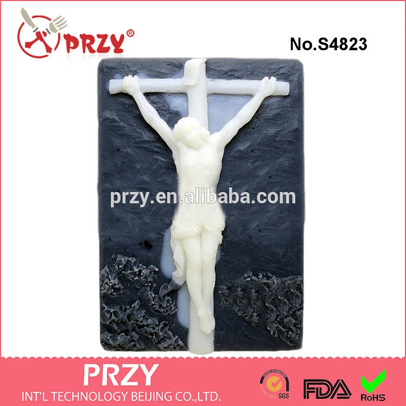 S4823 Jesus mold for soap silicone cross soap mold customer silicone molds