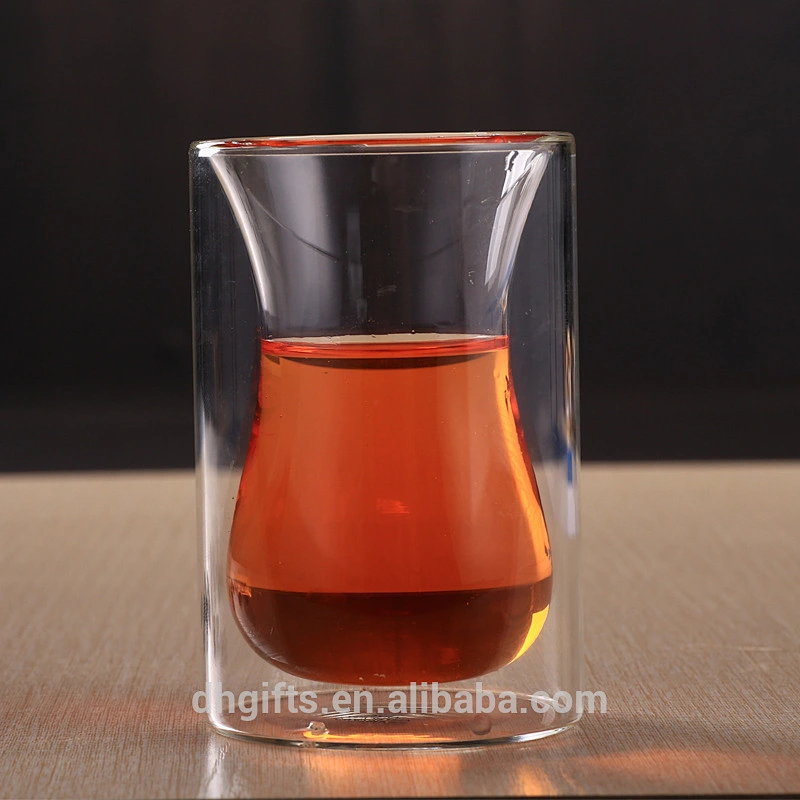 2018 Borosilicate glass factory 170ML double wall handblowm coffee mug for ladies gifts