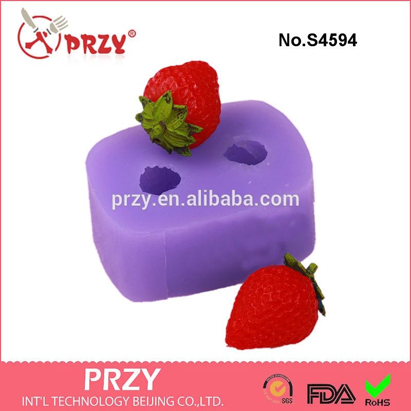 S4594 Strawberry 3d silicone soap mold handmade soap mold