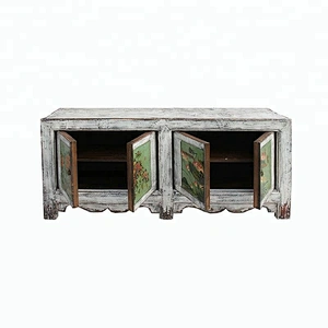 chinese antique reproduction lacquer oriental painted storage furniture