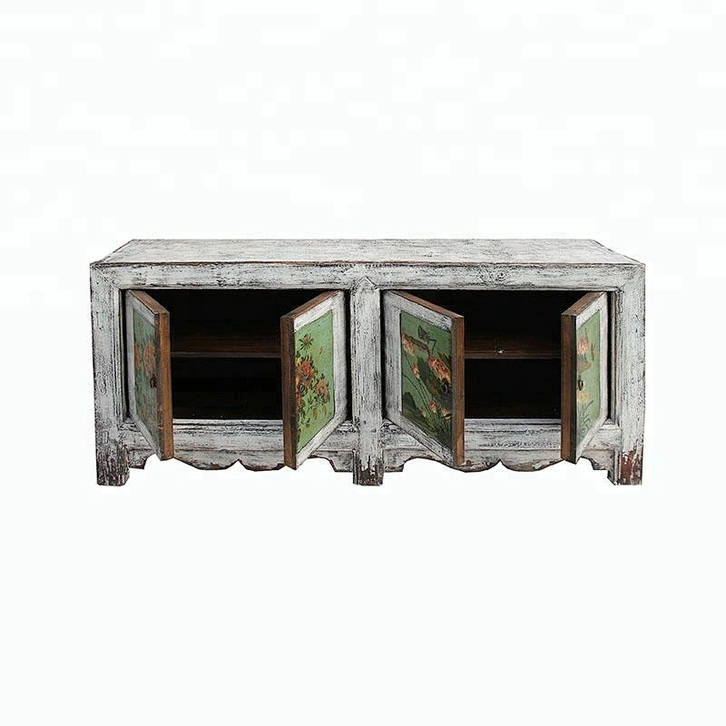 chinese antique reproduction lacquer oriental painted storage furniture