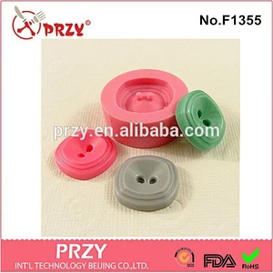 Eco-friendly fondant Vintage Square Deco Button polymer clay silicone cake mold