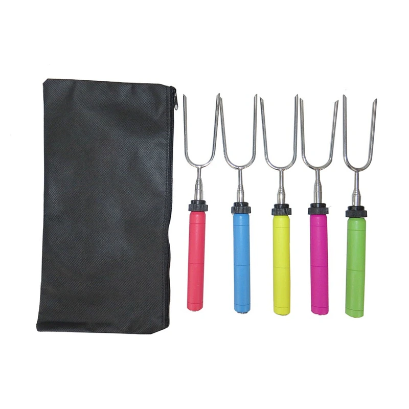 Extendable Telescopic Colorful Wooden Handle BBQ Marshmallow Fork