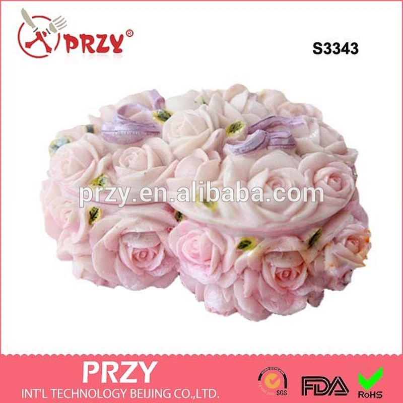 S3343 3d full rose case handmade soap mold rose case decorative handmade soap mould